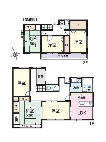 ゆとりある6LDKで家族みんなが快適に暮らせます。
