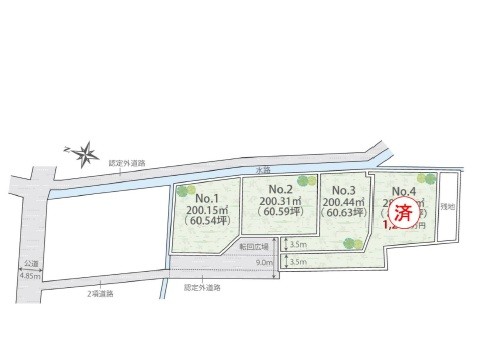 足柄上郡開成町の住宅用地。No.3は土地面積約60坪です。