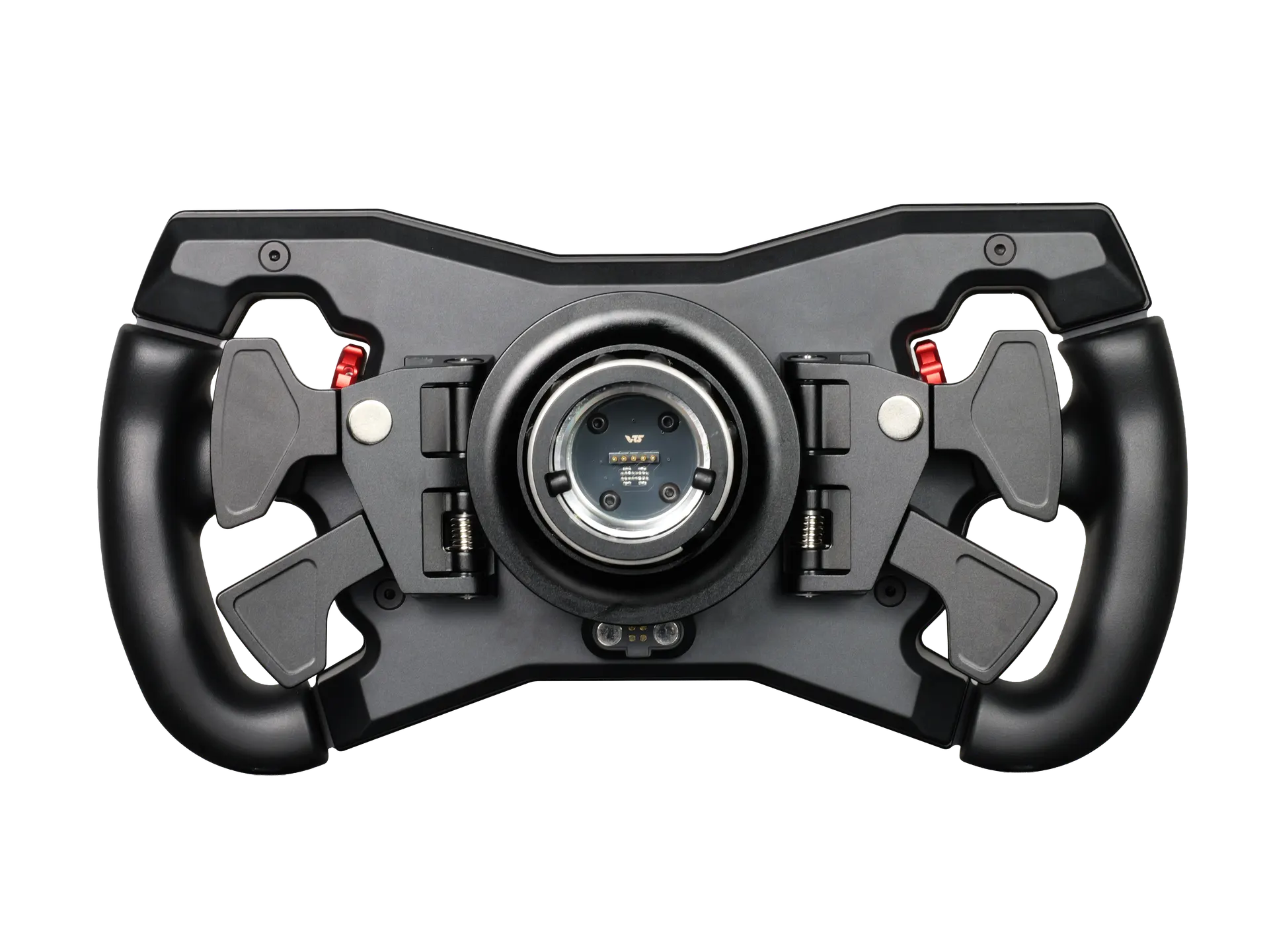 R295 G2 steering wheel, back view showing the VRS quick release
