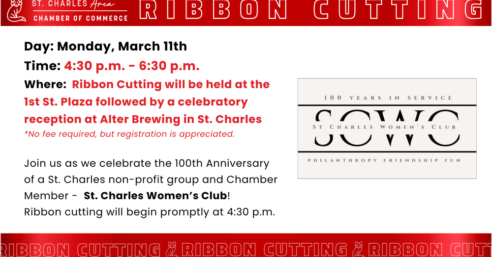 Ribbon Cutting: 100th Anniversary of the St. Charles Women's Club