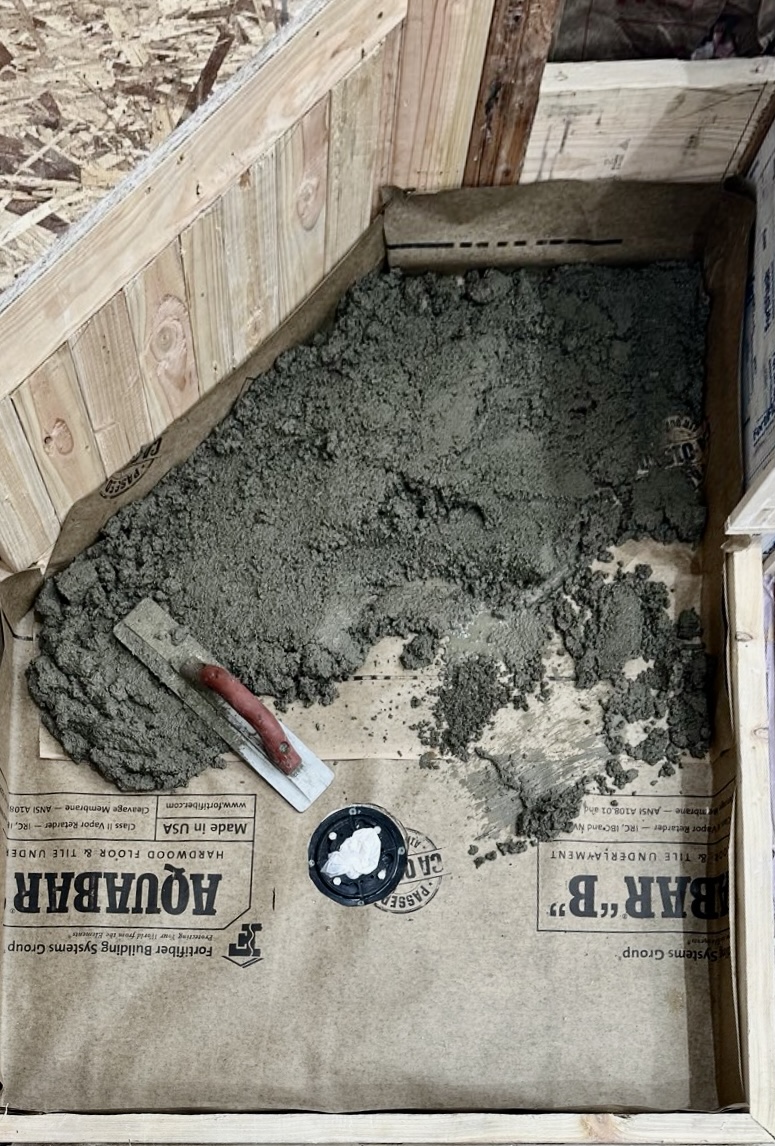 Traditional method of shower waterproofing