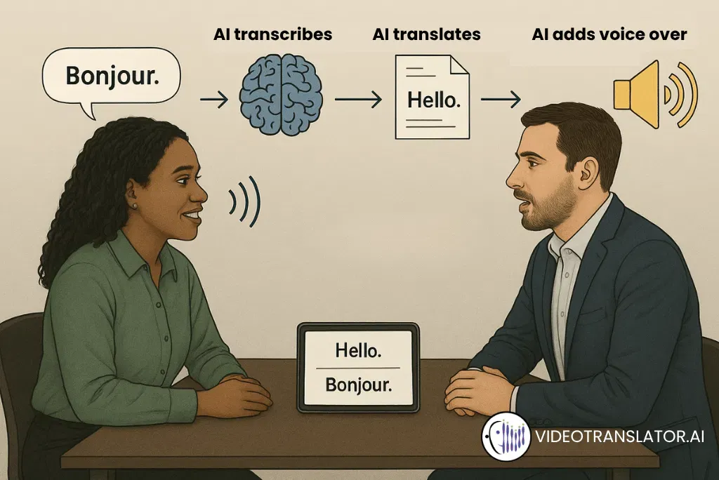 videotranslatorai in-person meeting translator workflow