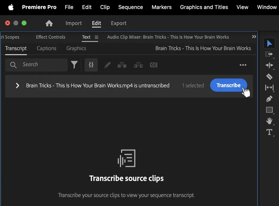 automatic subtitle - adobe premiere pro 2024