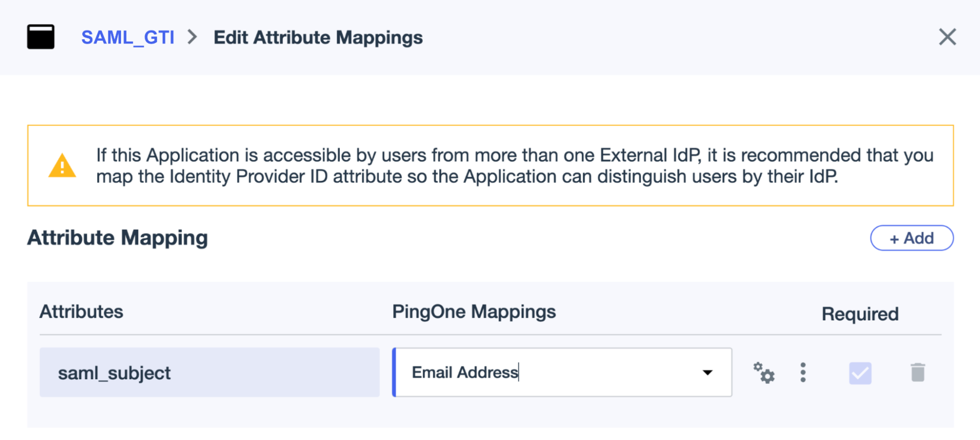 Correct attribute mappings