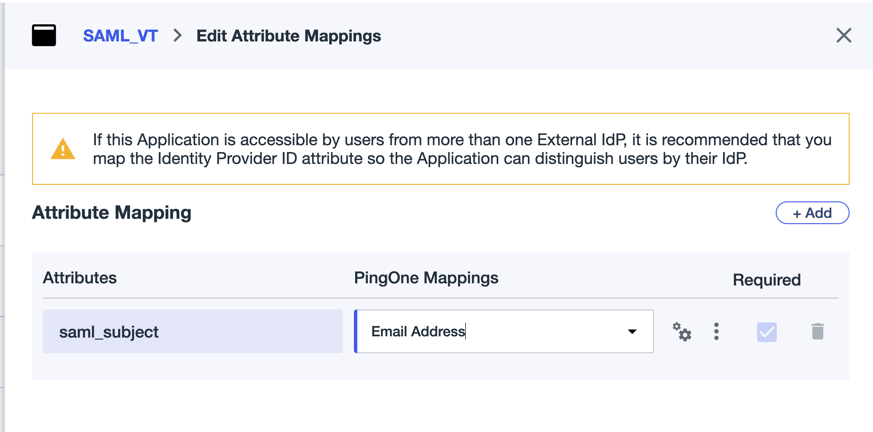 Correct attribute mappings