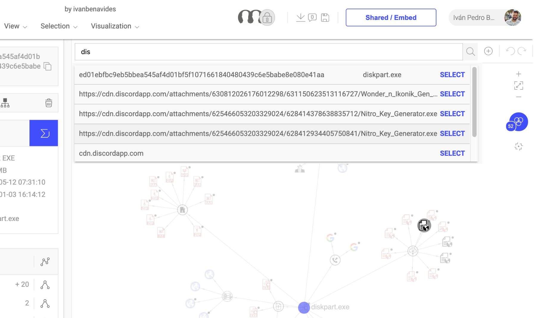 VirusTotal Graph input box