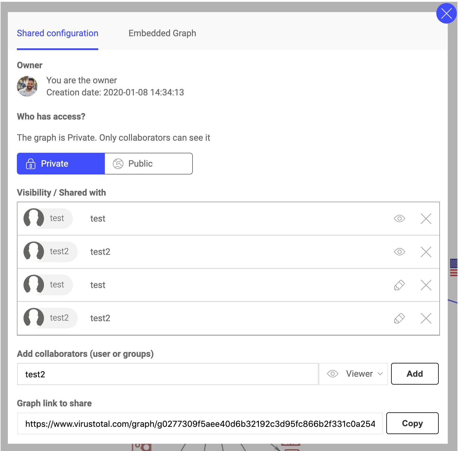 VirusTotal Graph share publicly