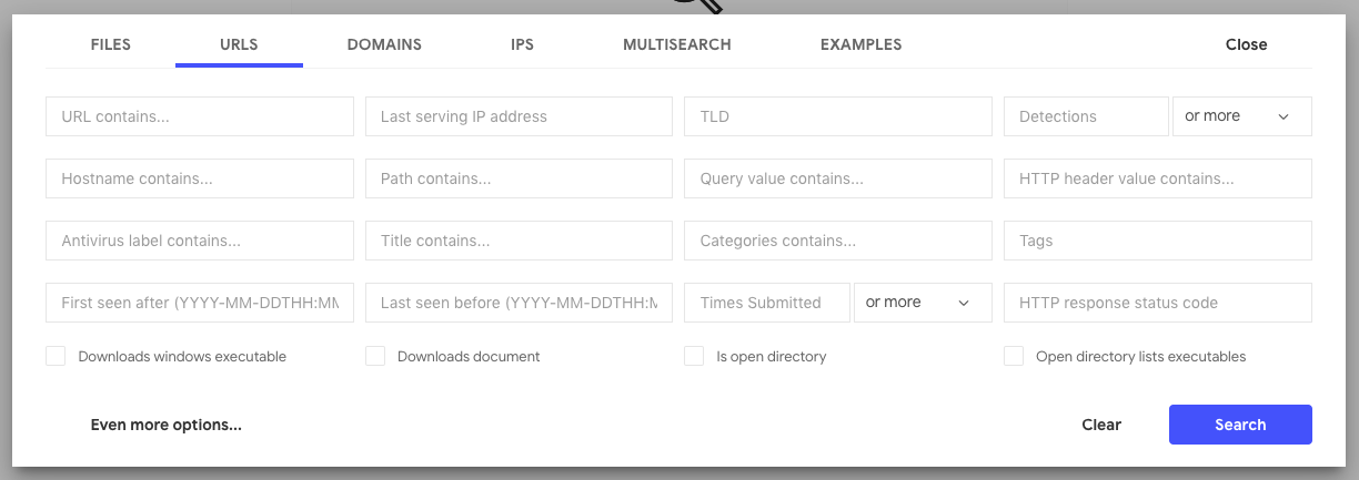 URL search modifiers