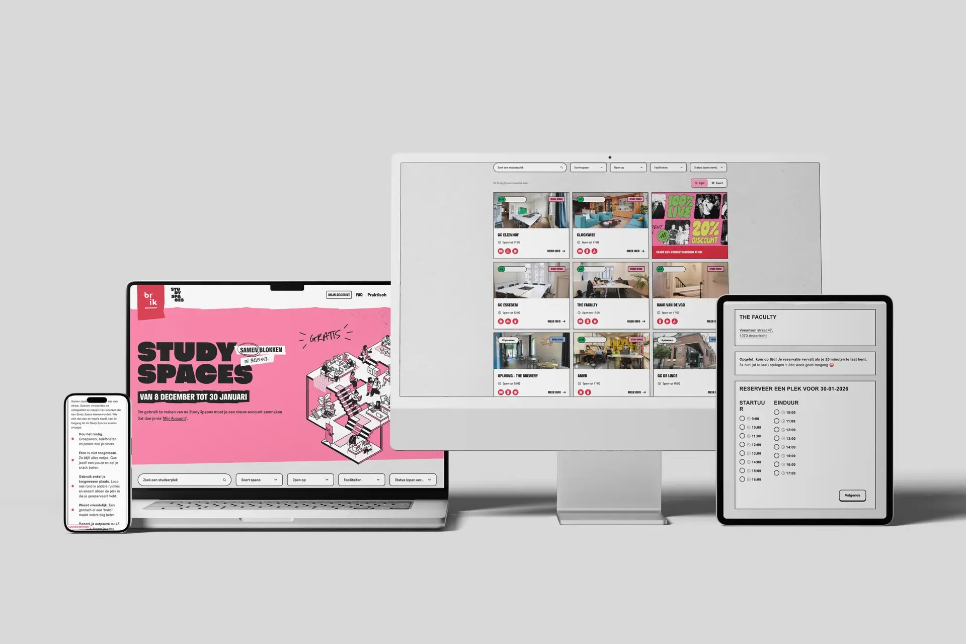 Mockups for the digital platform of Brik