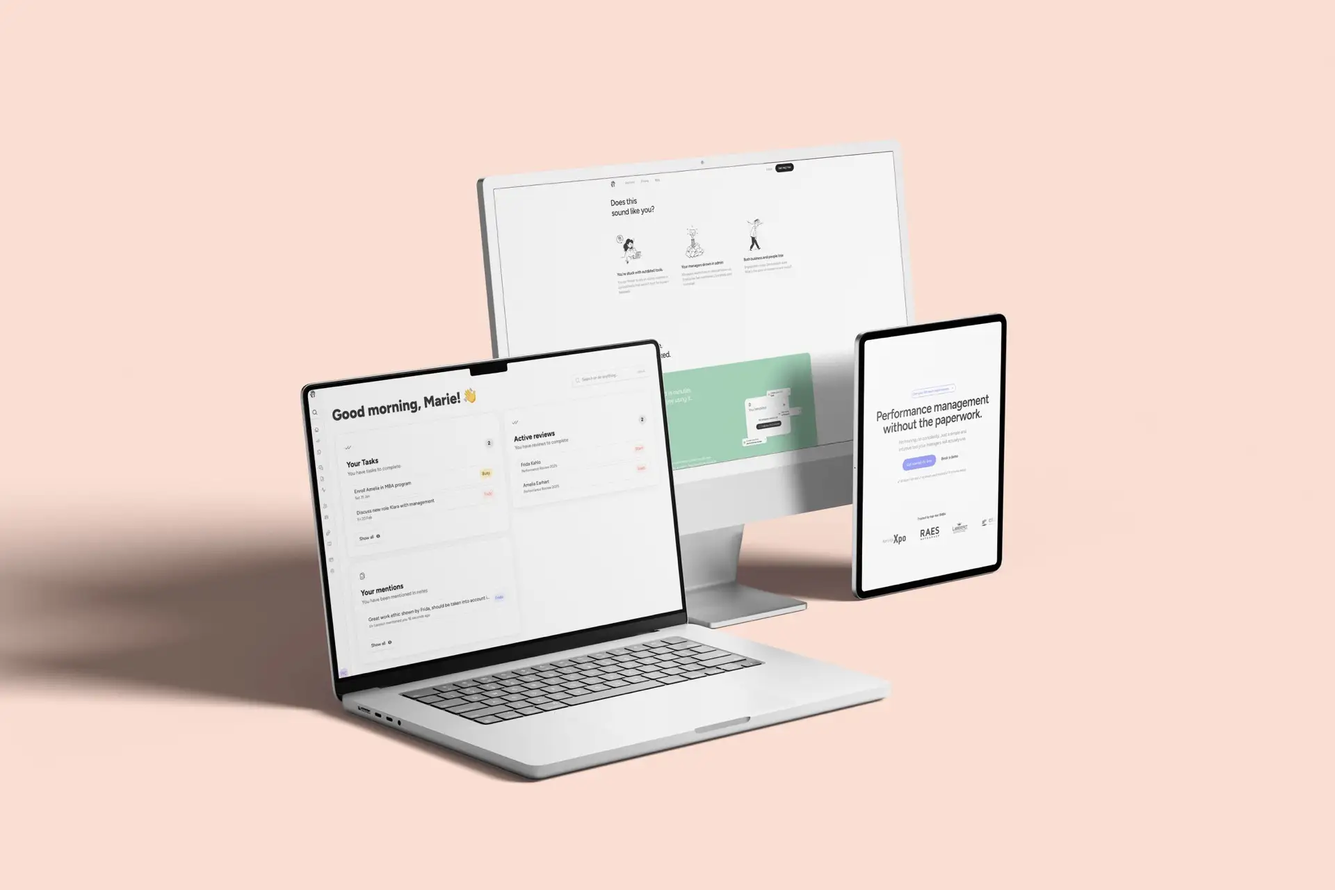 Mockups for the digital platform of Hejj