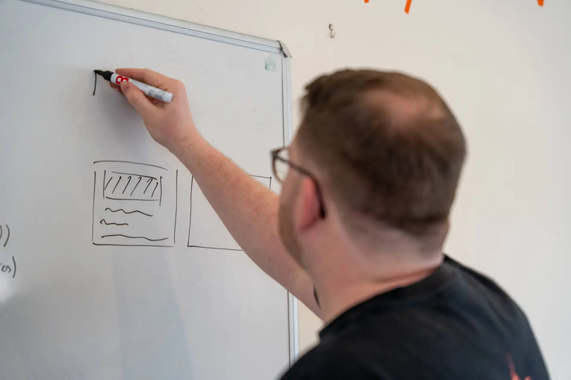 Wireframing on whiteboard