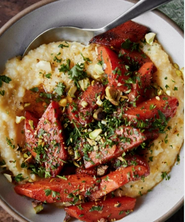 Spring-Harvest Carrots over Flint Corn Polenta
