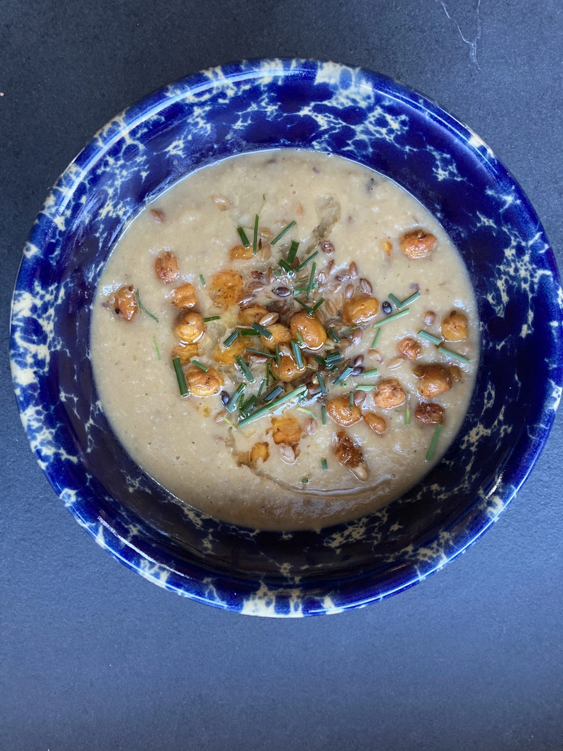 Potato Chive Soup with Paprika-Toasted Chickpeas