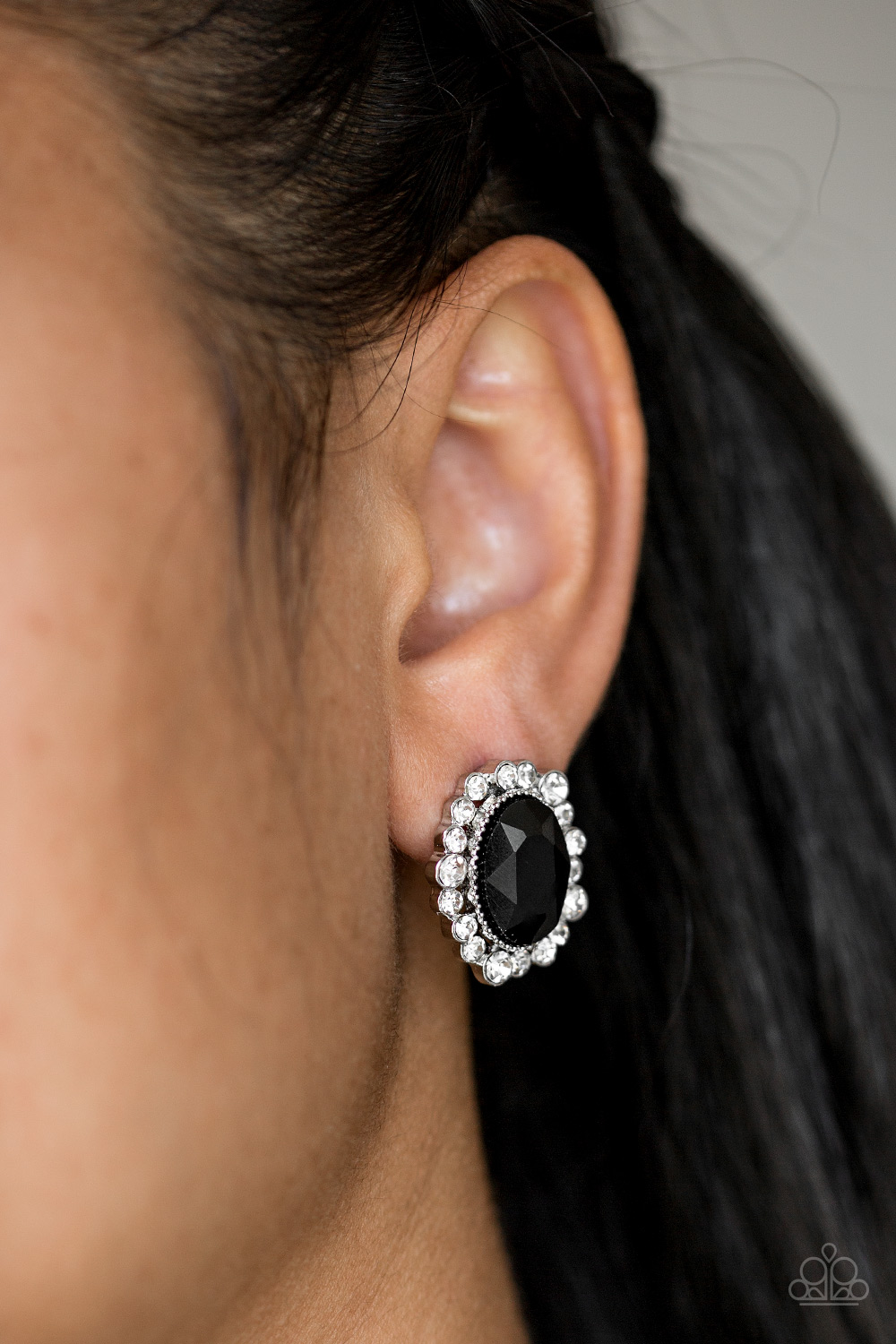 #119 Hold Court - Black Post - Paparazzi Accessories Earrings