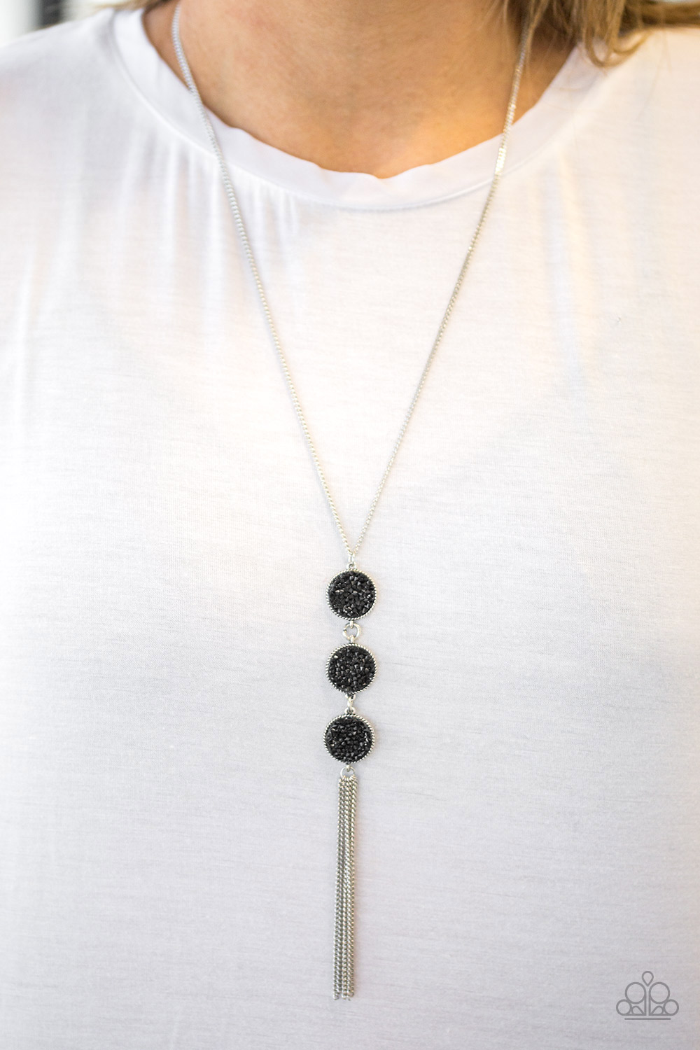 Triple Shimmer - Black - Paparazzi Accessories Necklace