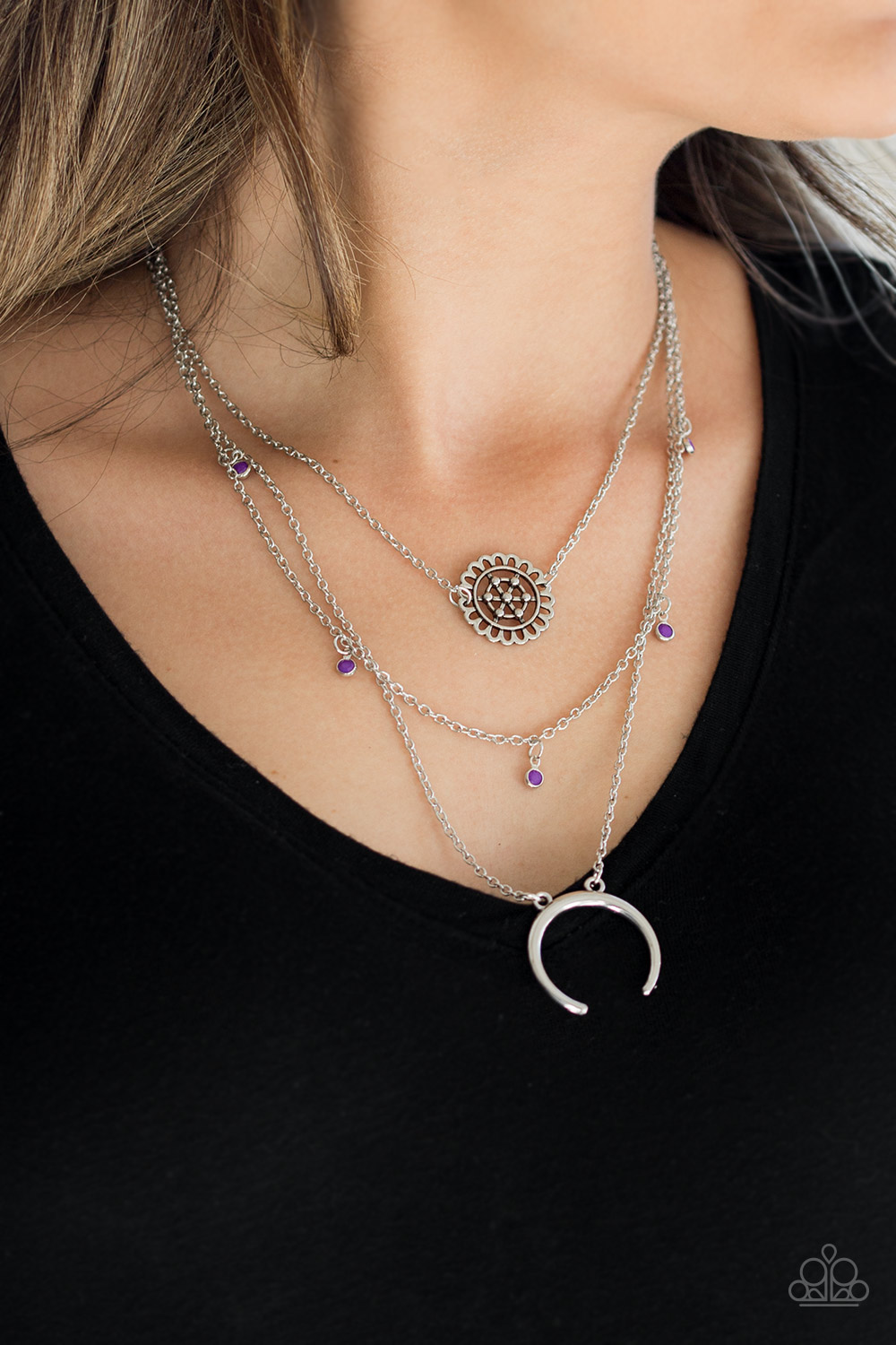 Lunar Lotus - Purple - Paparazzi Accessories Necklace