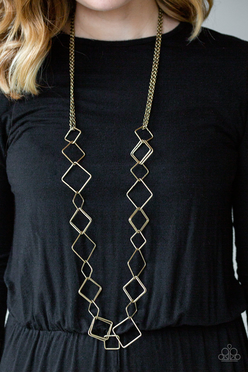 Backed Into A Corner - Brass - Paparazzi Accessories Necklace