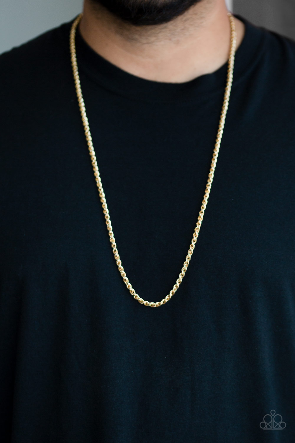 #882 Jump Street - Gold - Paparazzi Accessories Men's Necklace