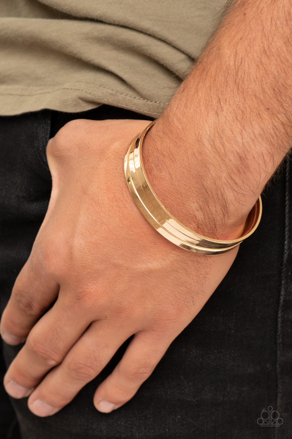 #1619 Urban Uproar - Gold - Paparazzi Accessories Men's Bracelet