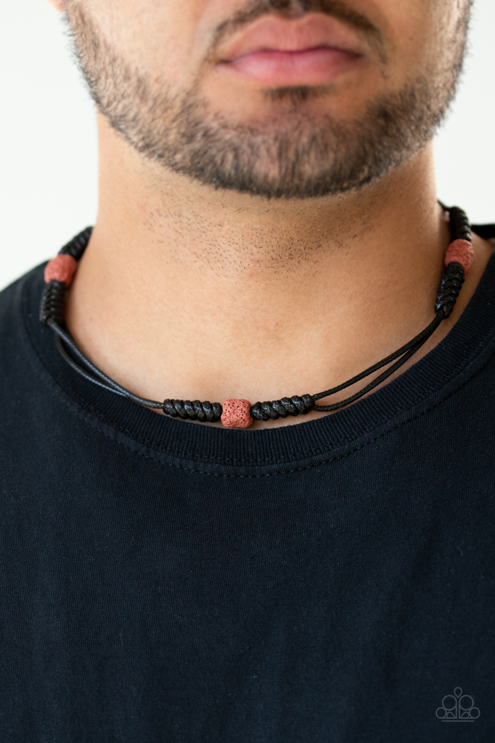 Volcanic Vagabond - Red - Paparazzi Accessories Men's Necklace