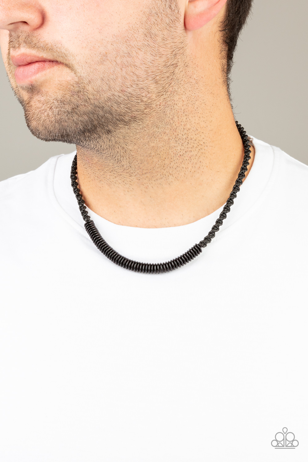#124 Plainly Primal - Black - Paparazzi Accessories Men's Necklace