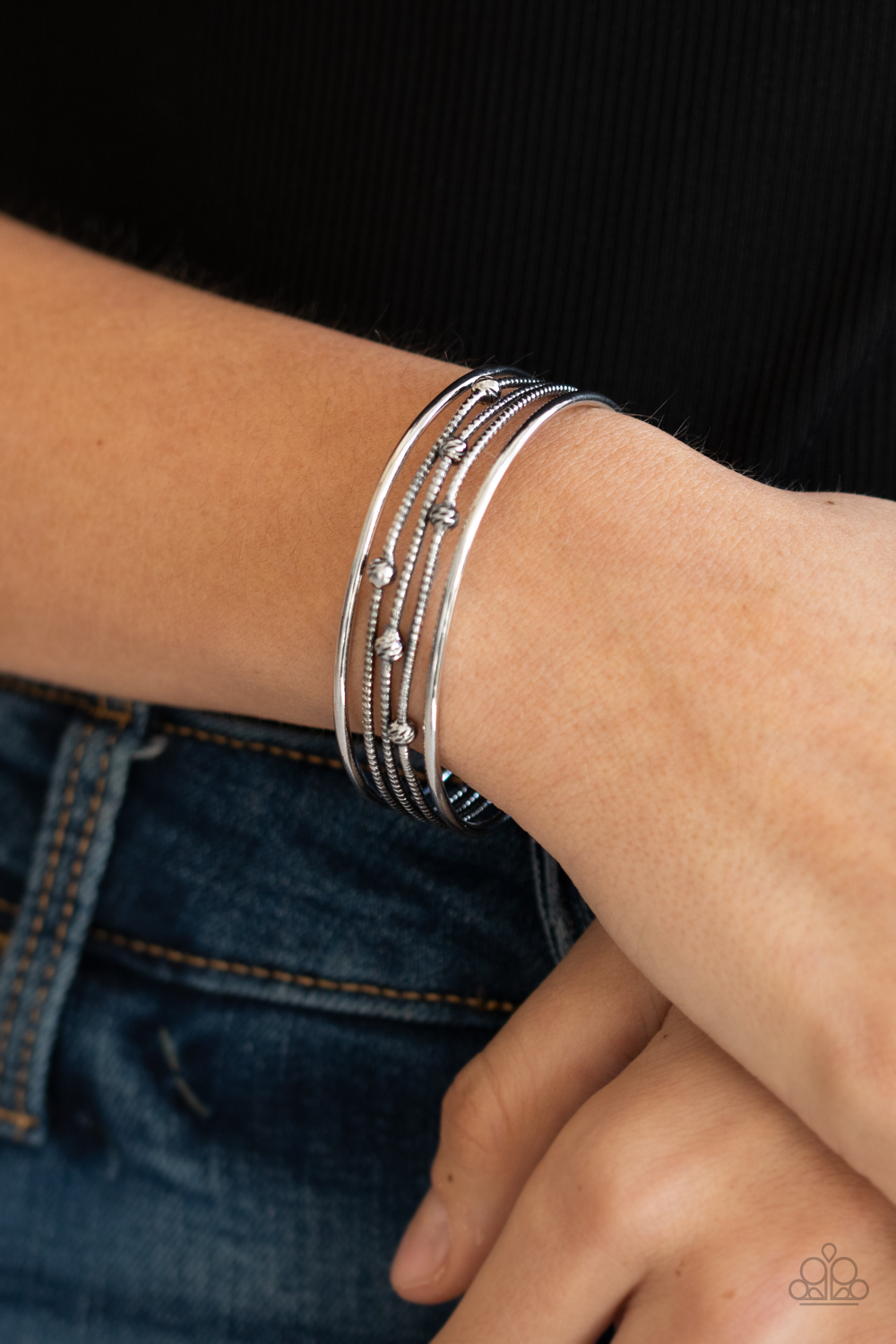 #985 Extra Expressive - Silver - Paparazzi Accessories Bracelet
