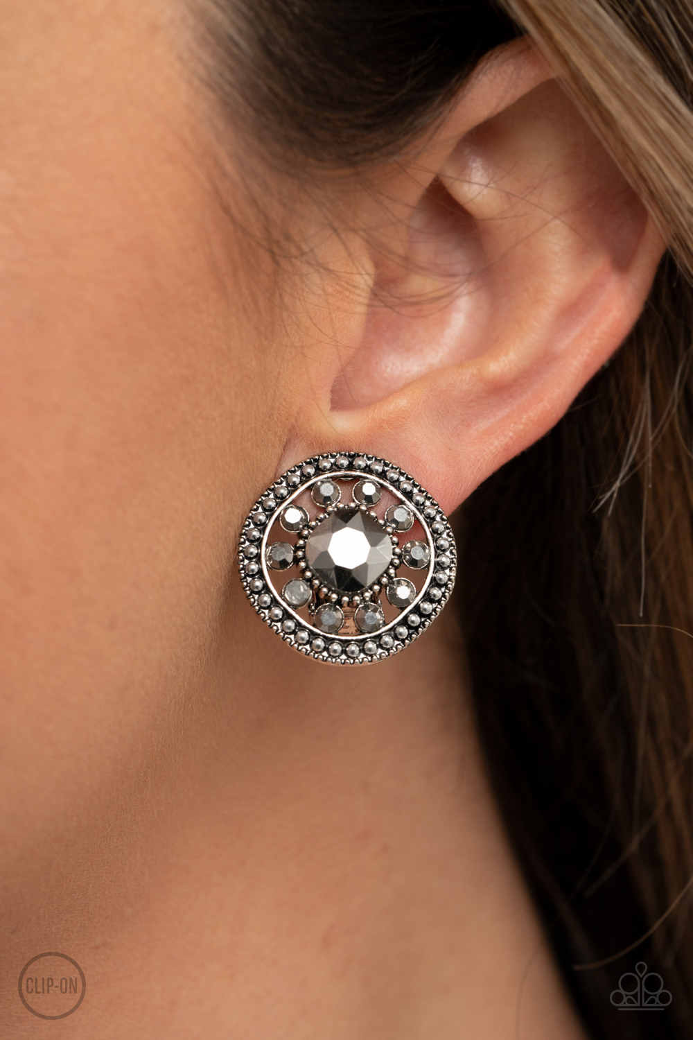 Dazzling Definition - Silver - Paparazzi Accessories Earrings