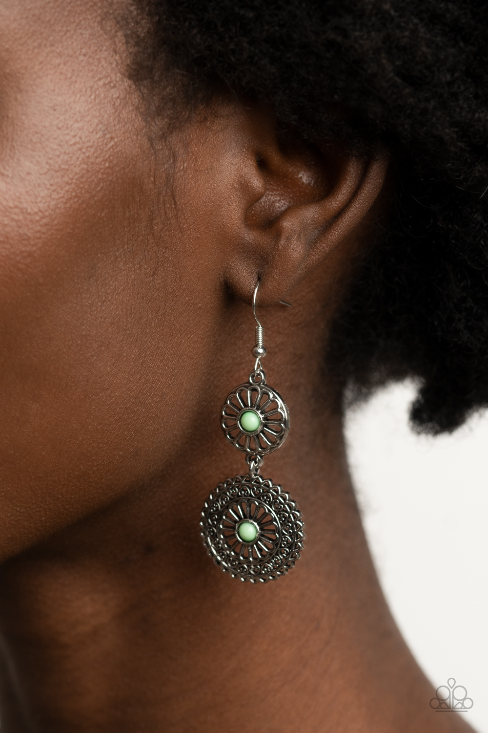 #462 Keep It WHEEL - Green - Paparazzi Accessories Earrings