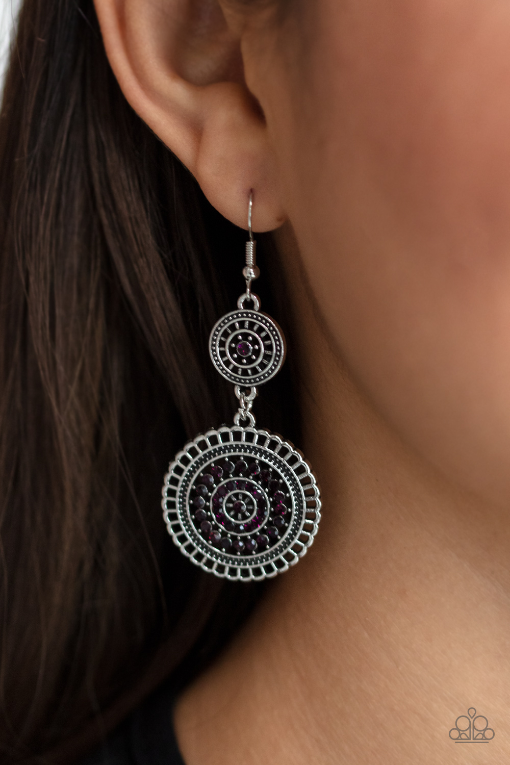 Bohemian Bedazzle - Purple - Paparazzi Accessories Earrings