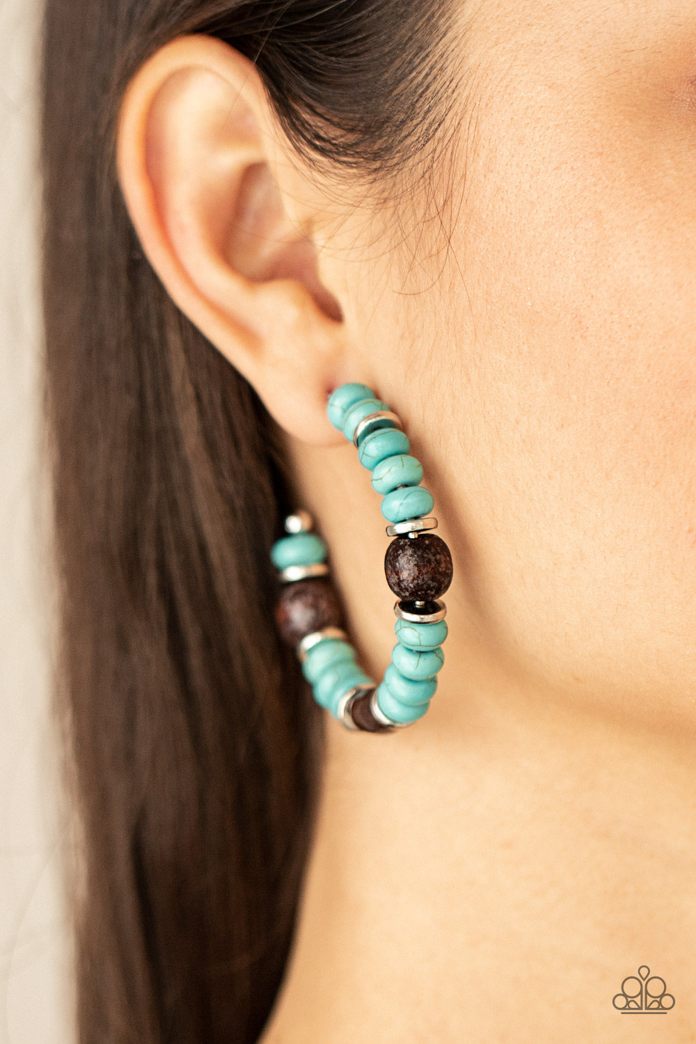 Definitely Down-To-Earth - Blue - Paparazzi Accessories Earrings