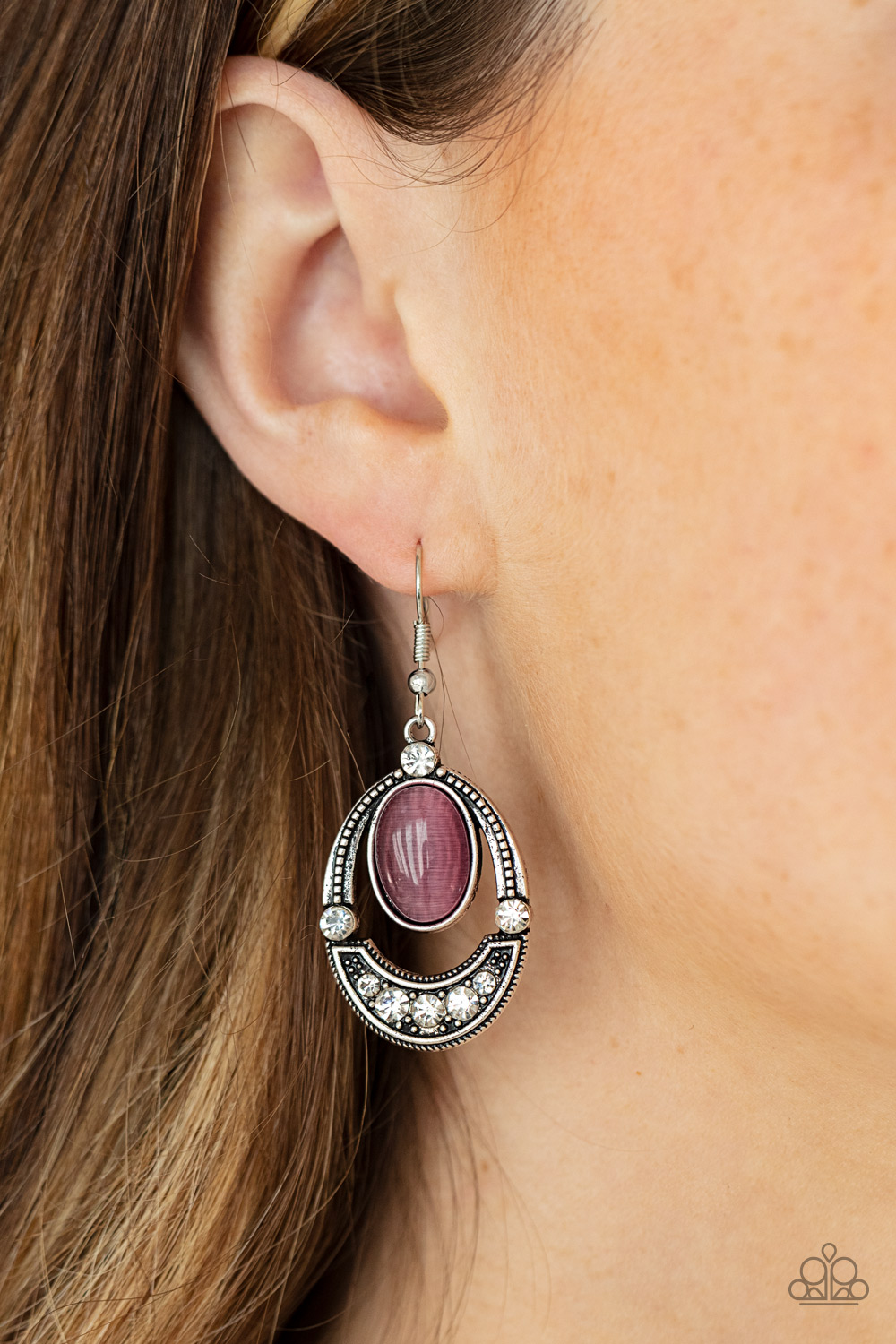 Serene Shimmer - Purple - Paparazzi Accessories Earrings