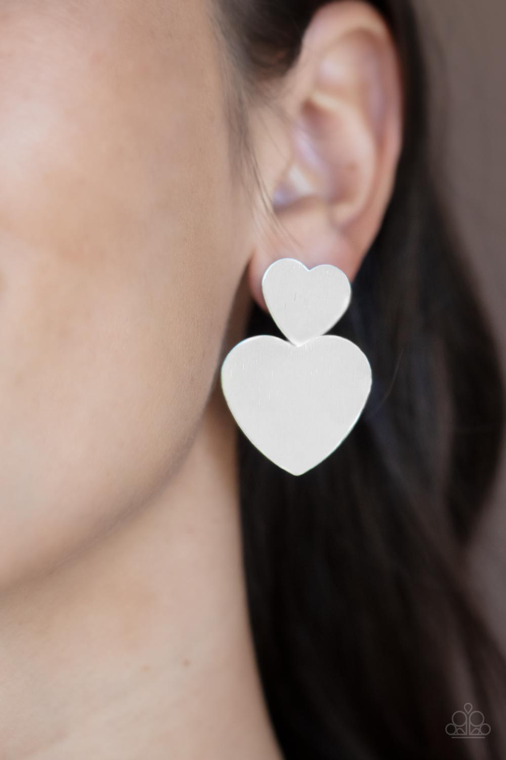 Heart-Racing Refinement - Silver - Paparazzi Accessories Earrings