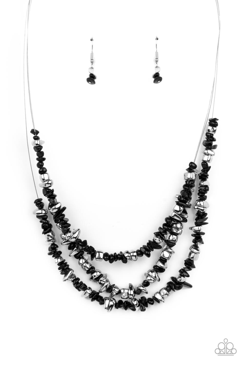 Placid Pebbles - Black - Paparazzi Accessories Necklace