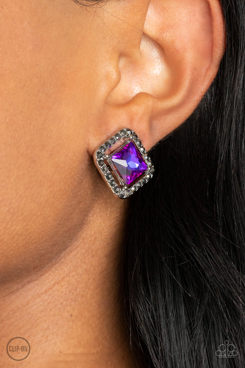 Cosmic Catwalk - Purple - Paparazzi Accessories Earrings