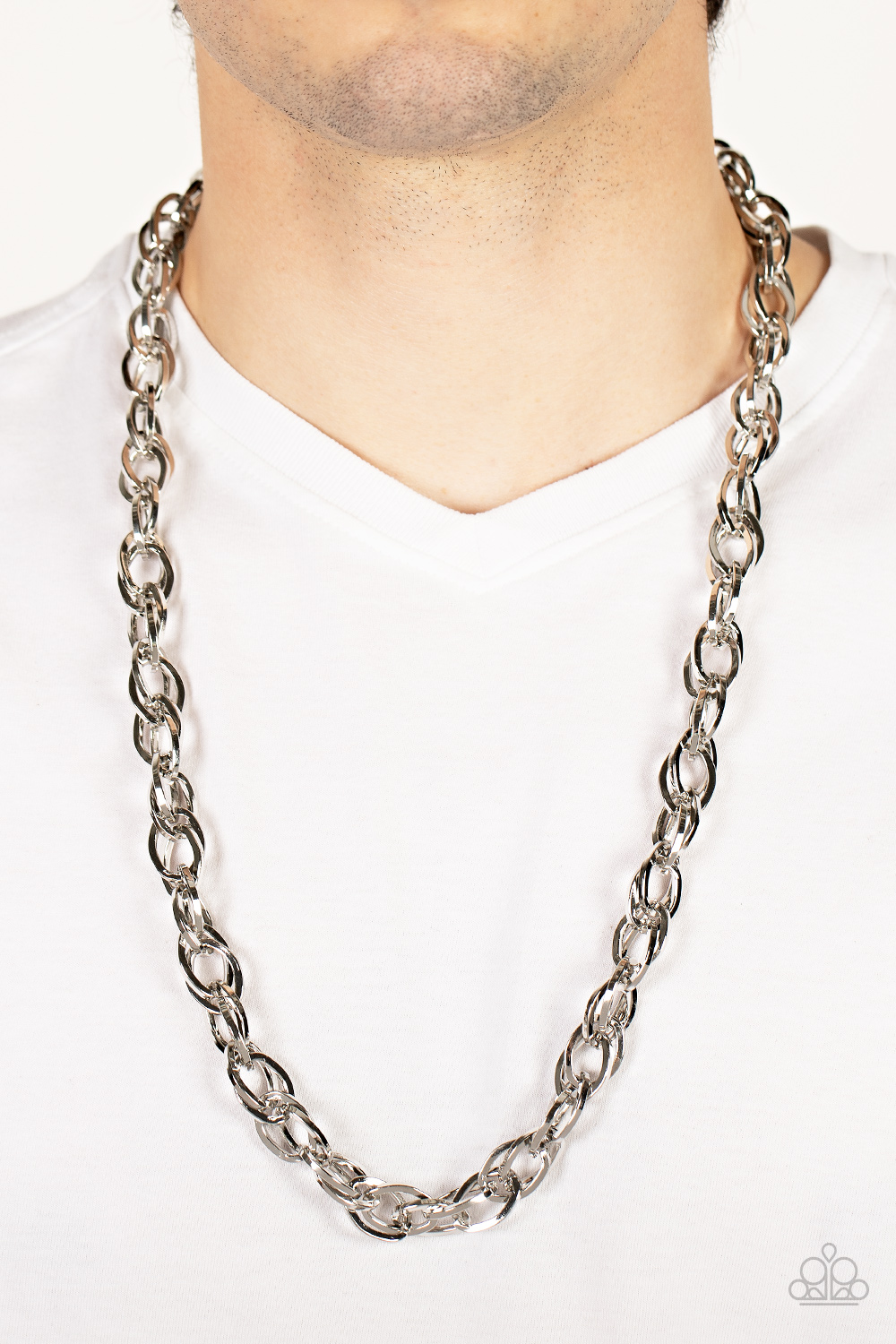 Custom Couture - Silver - Paparazzi Accessories Men's Necklace