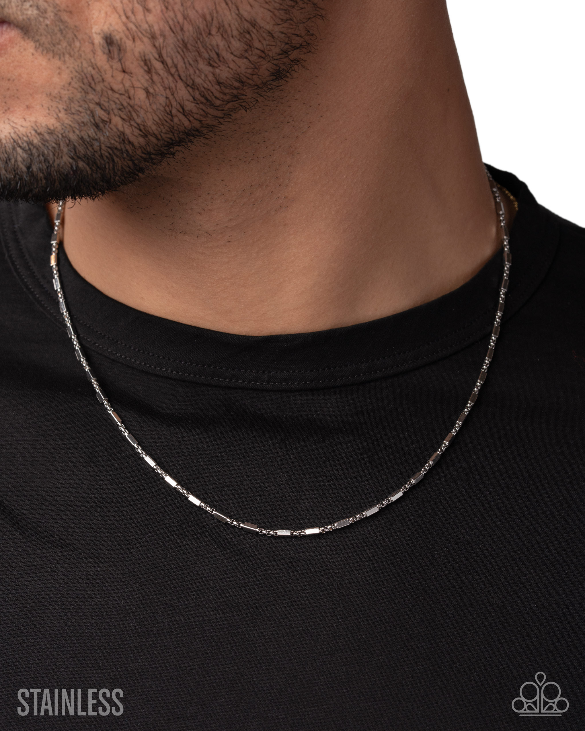Strategic Sheen - Silver Stainless Steel Urban Necklace