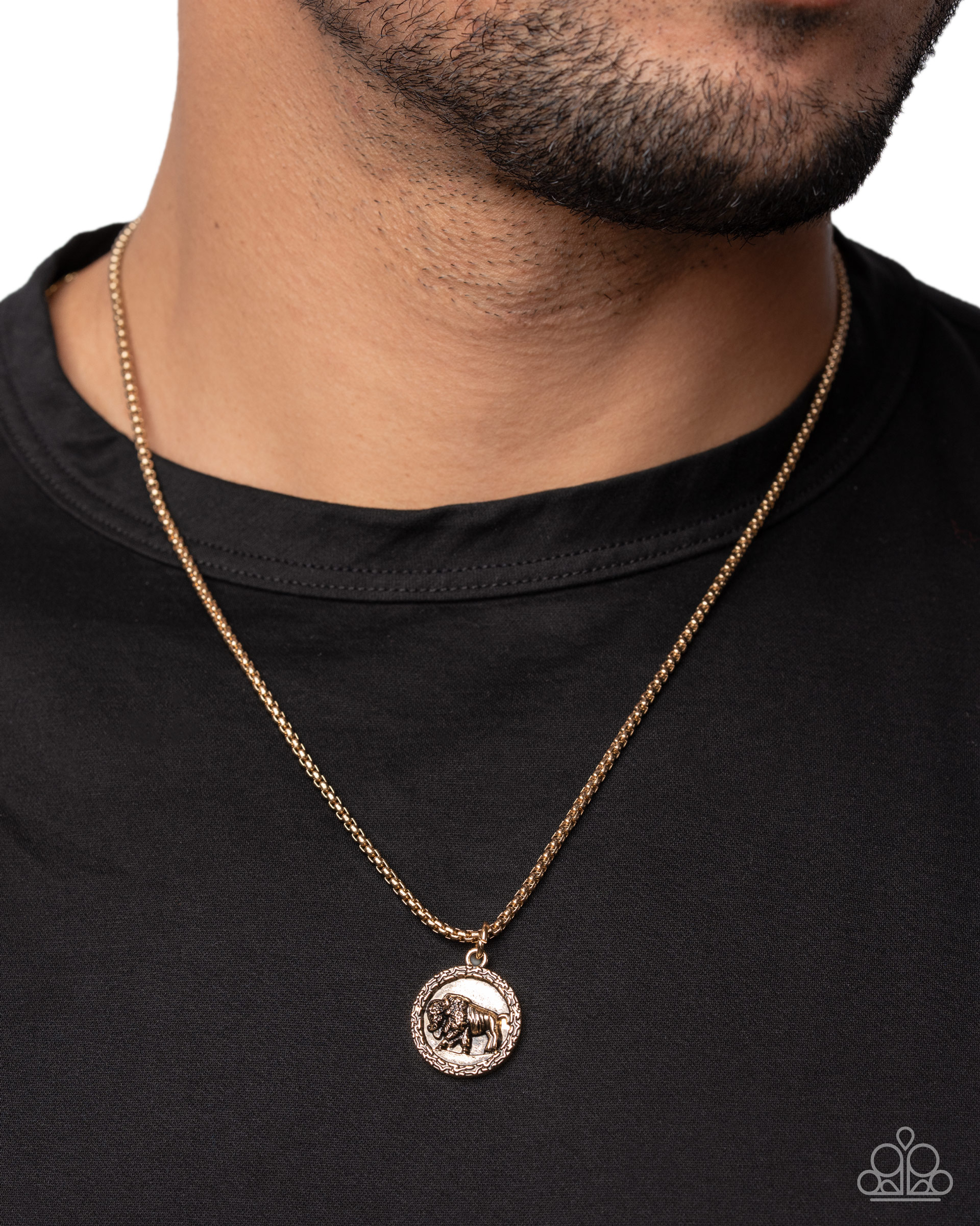 Brave Buffalo - Antiqued Gold Buffalo Urban Necklace