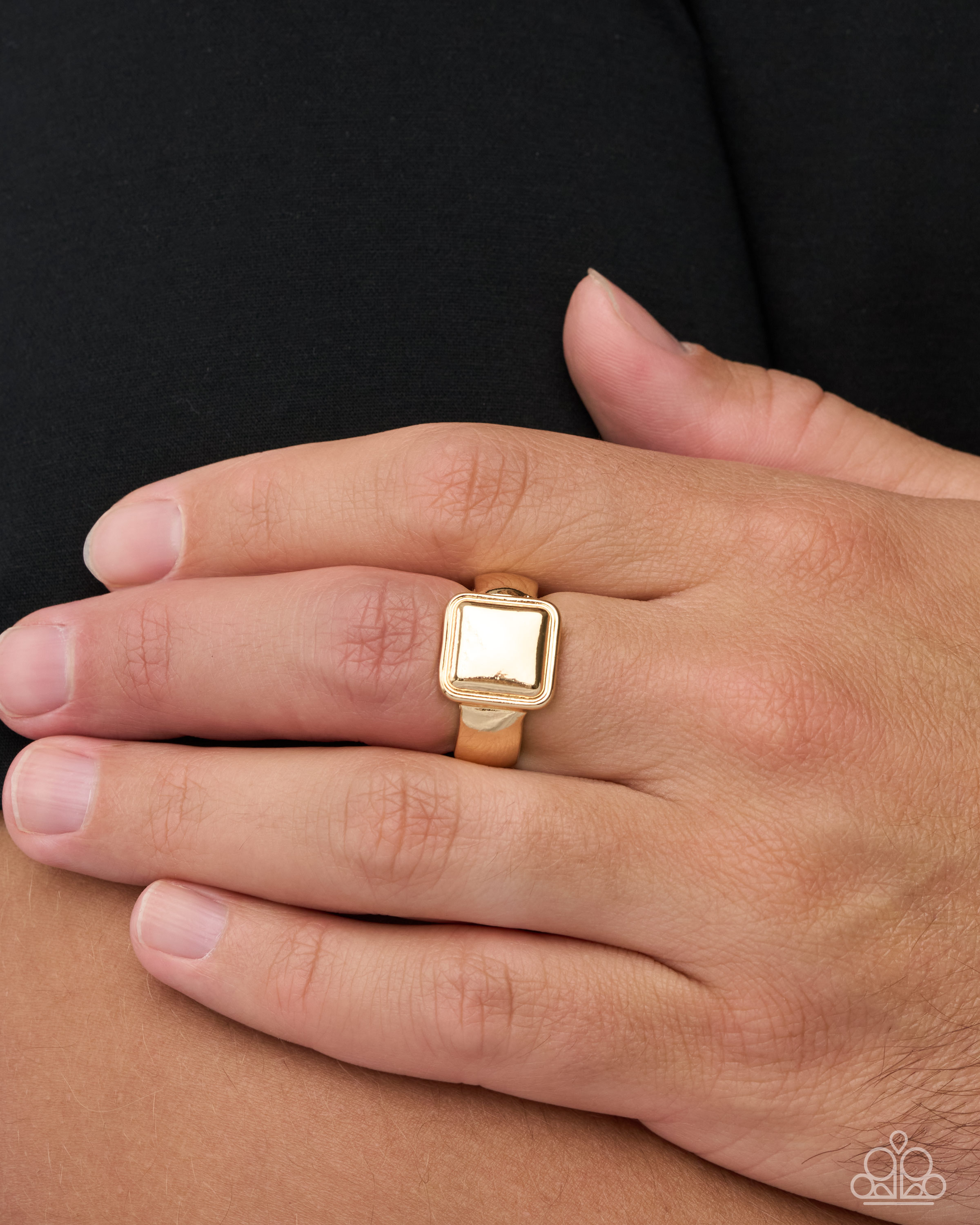 Square Sketch - Gold Square Urban Ring