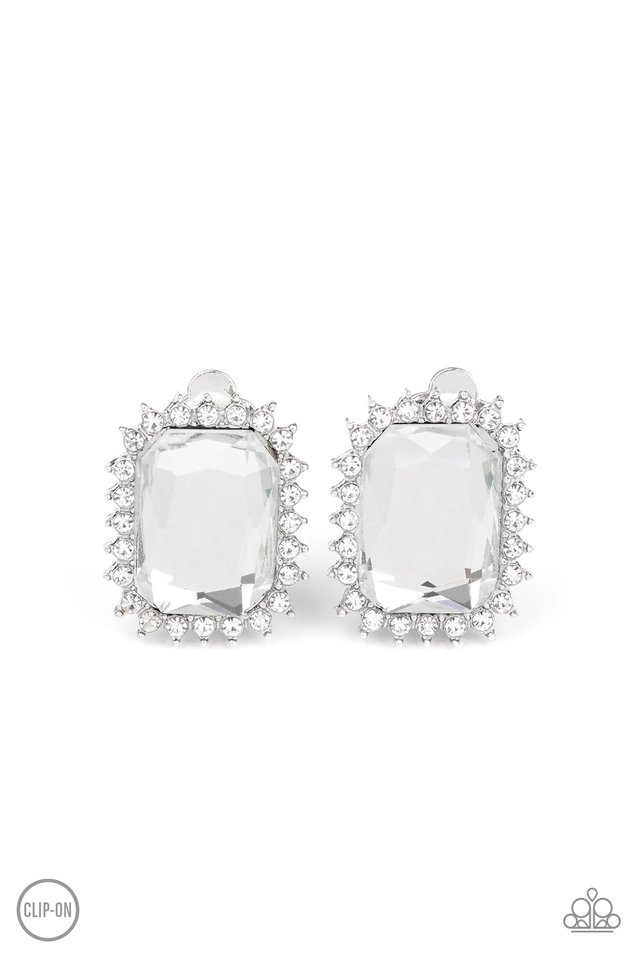 Insta Famous - White - Paparazzi Earring Image