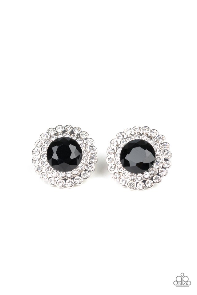 My Second Castle - Black - Paparazzi Earring Image