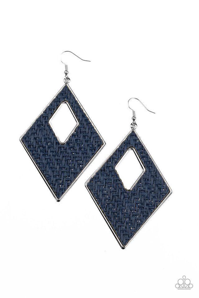 Woven Wanderer - Blue - Paparazzi Earring Image