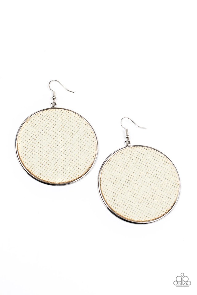 Wonderfully Woven - White - Paparazzi Earring Image