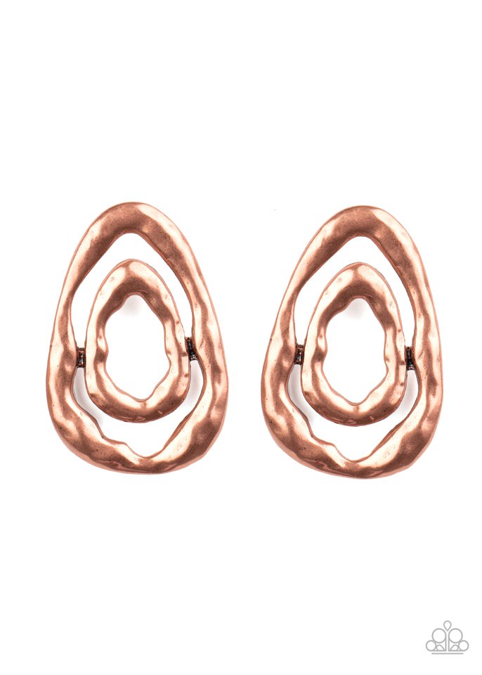 Ancient Ruins - Copper - Paparazzi Earring Image