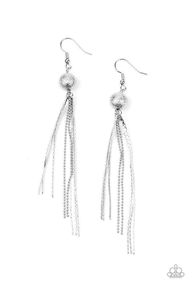 SLEEK-ing Revenge - Silver - Paparazzi Earring Image