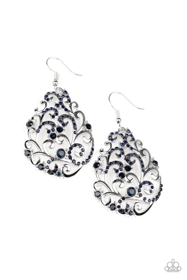 Winter Garden - Blue - Paparazzi Earring Image