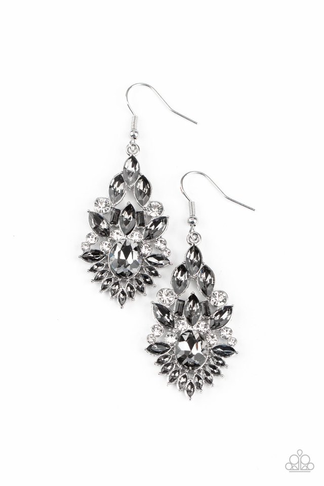 Ice Castle Couture - Silver - Paparazzi Earring Image