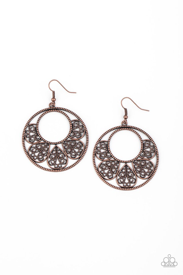 Petal Promenade - Copper - Paparazzi Earring Image