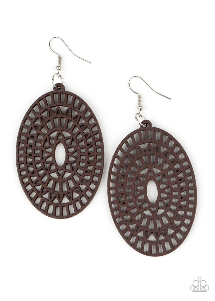 Tropical Retreat - Brown - Paparazzi Earring Image