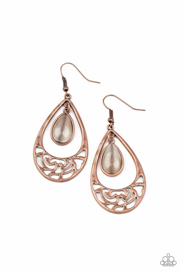 DEW You Feel Me? - Copper - Paparazzi Earring Image