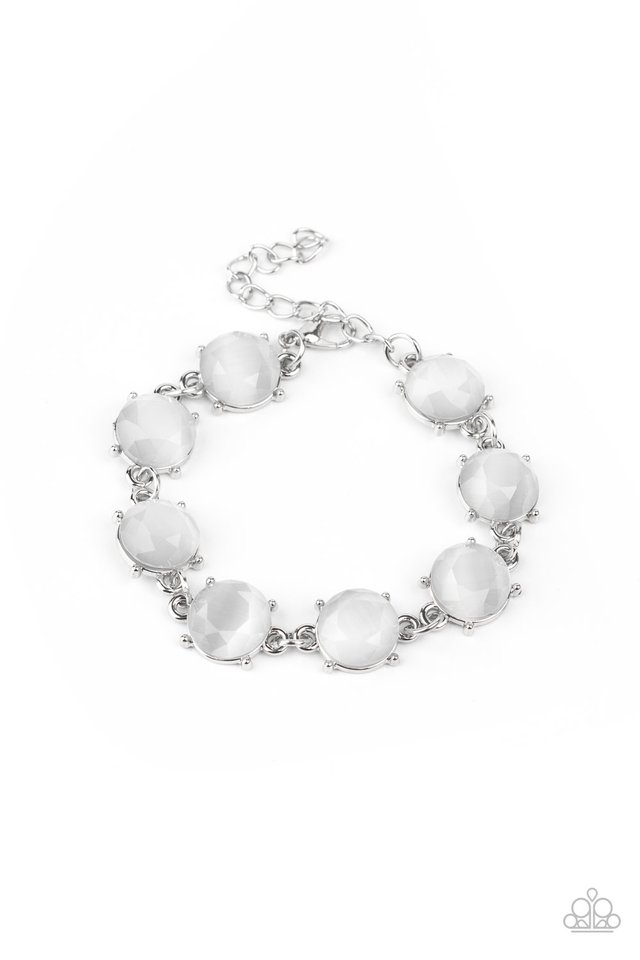 Ms. GLOW-It-All - White - Paparazzi Bracelet Image